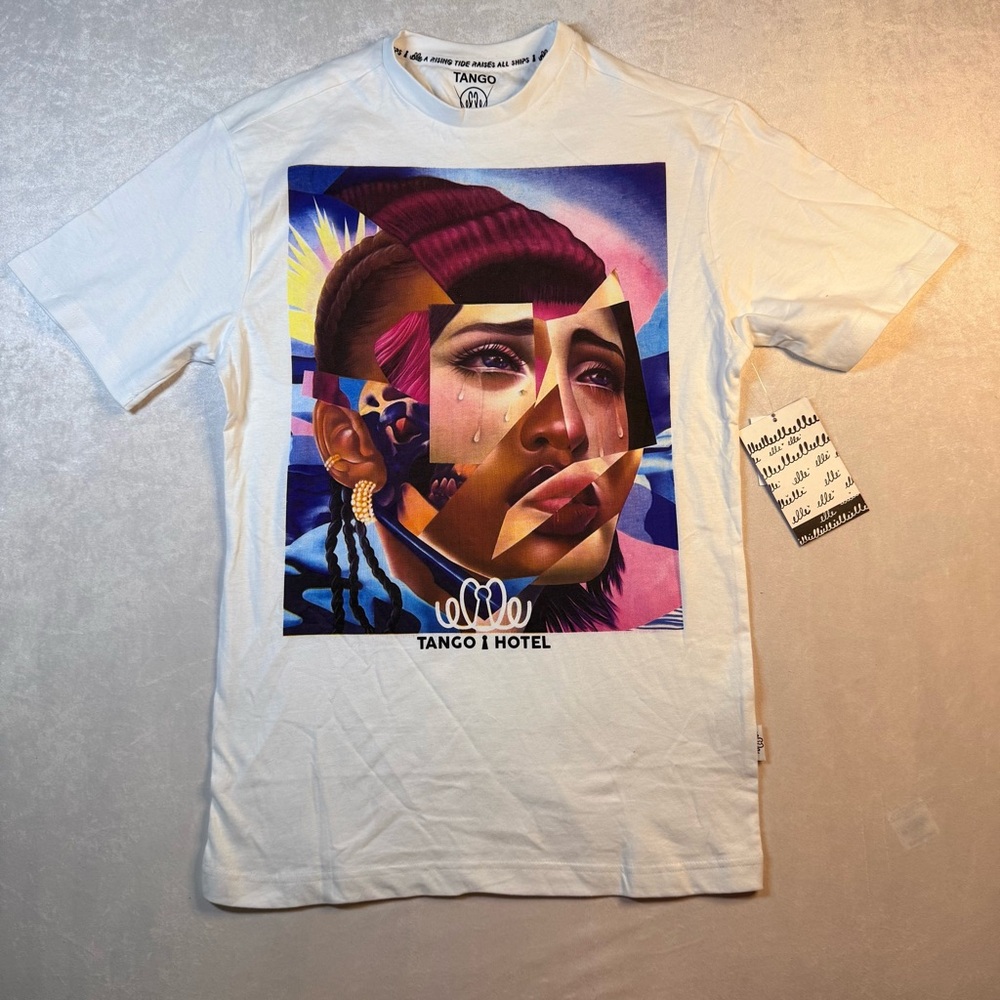 Tango Hotel White Graphic T-Shirt for Men